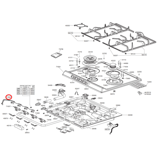 694490711 Smeg Cooktop Microswitch Assembly Smeg Parts Australia