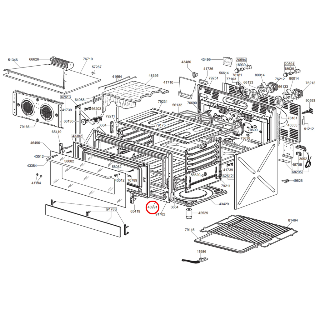 754131050 Omega, Smeg Oven Door Gasket Smeg Parts Australia