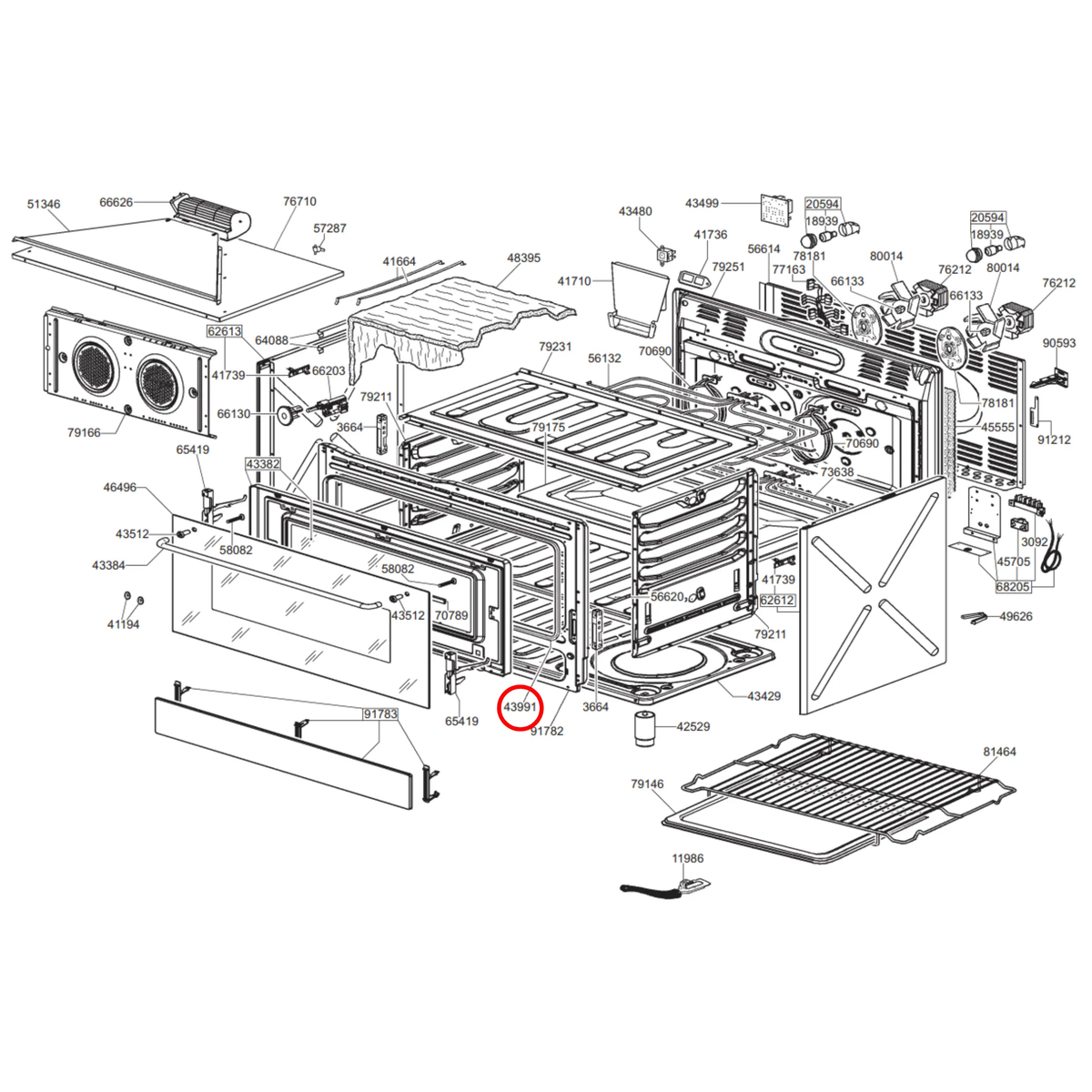 754131050 Omega, Smeg Oven Door Gasket Smeg Parts Australia