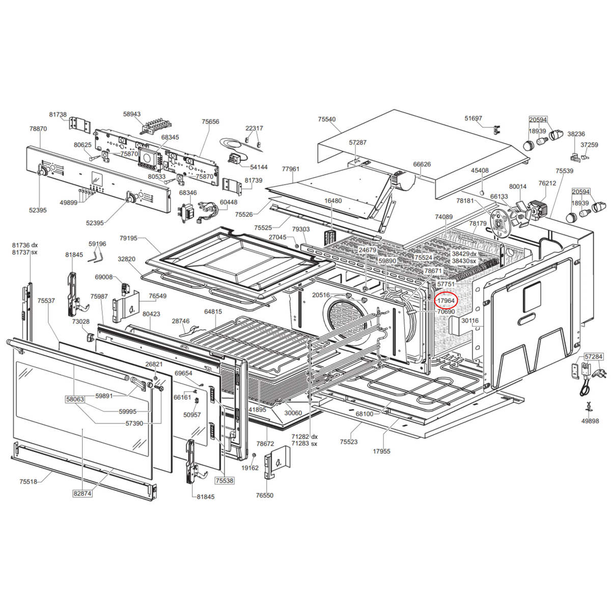754131959 Smeg, Whirlpool 700Mm Oven Door Seal 580Mm x 320Mm - SE264, 481246818111, 754130475 - Smeg Parts Australia