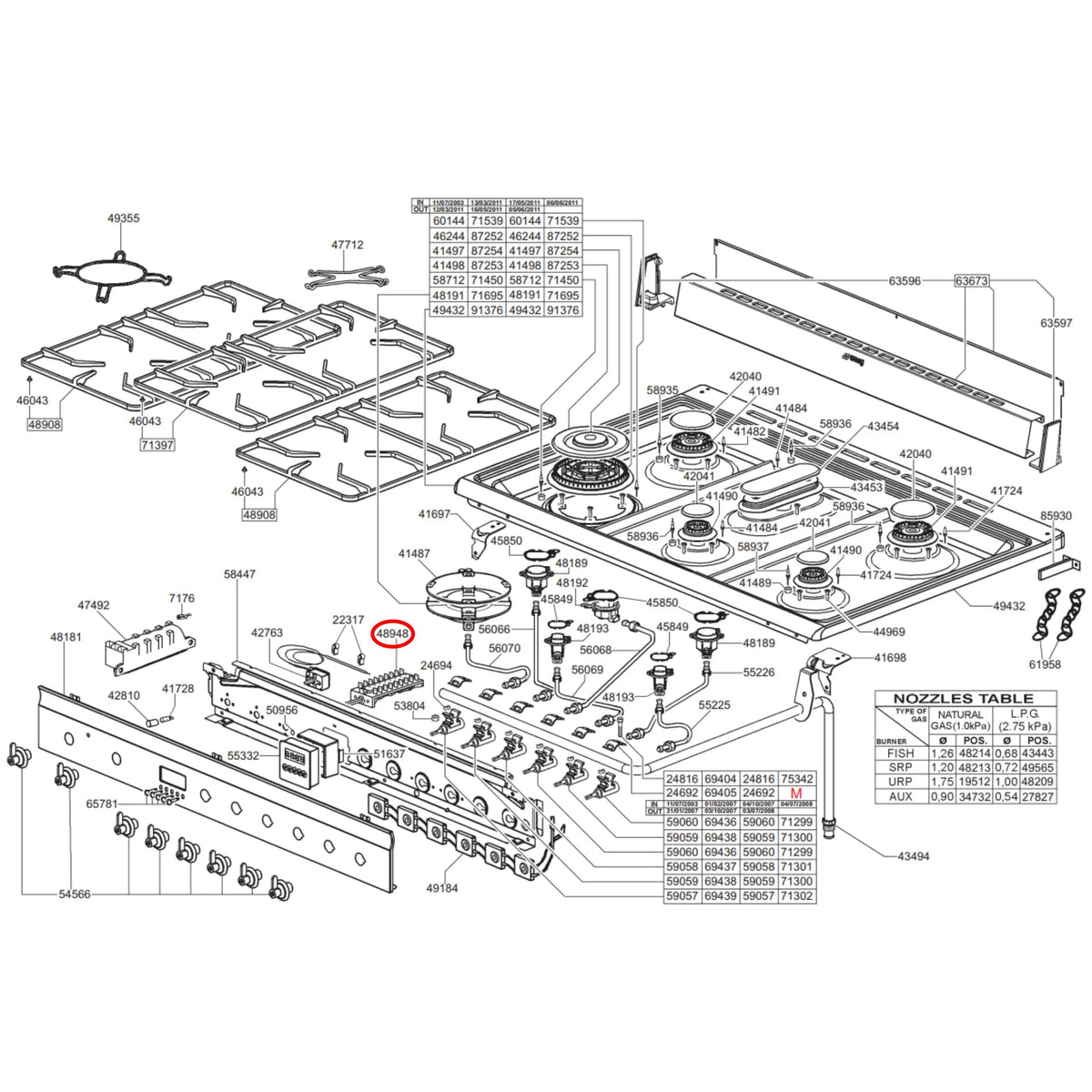 811730227 Smeg Oven Function Selector Switch Smeg Parts Australia